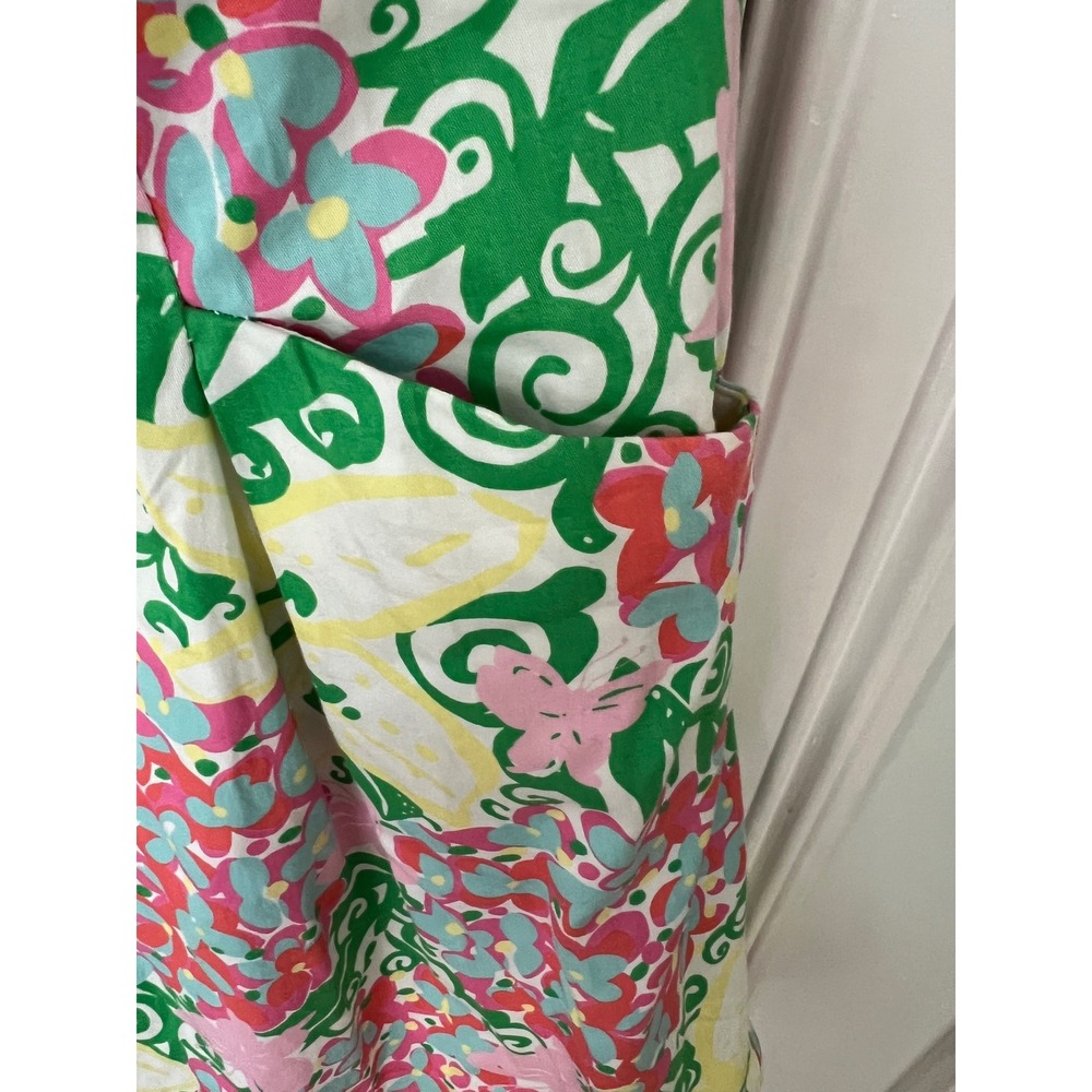 Lilly Pulitzer Blossom Dress Resort White Mariposa Floral Strapless Cotton 6 - Picture 4 of 8